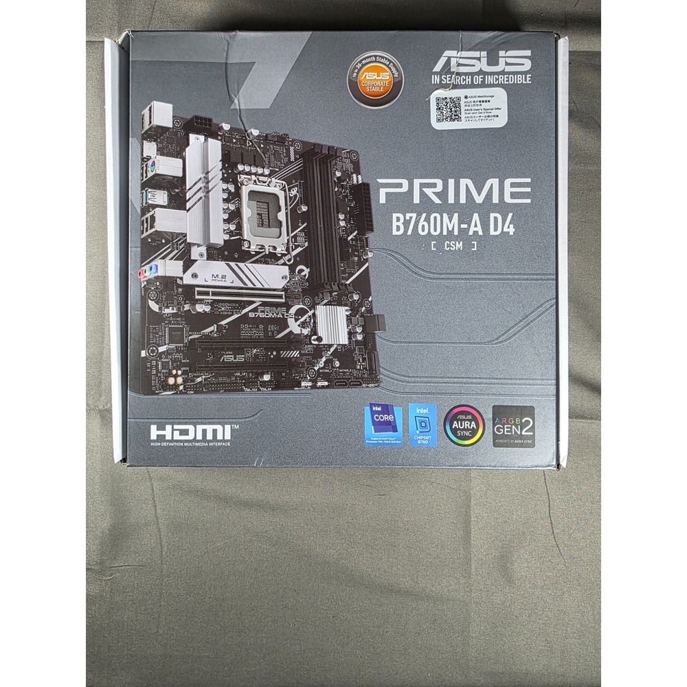 ASUS PRIME B760M-A D4 CSM Dual M.2‎ SATA ATX Motherboard